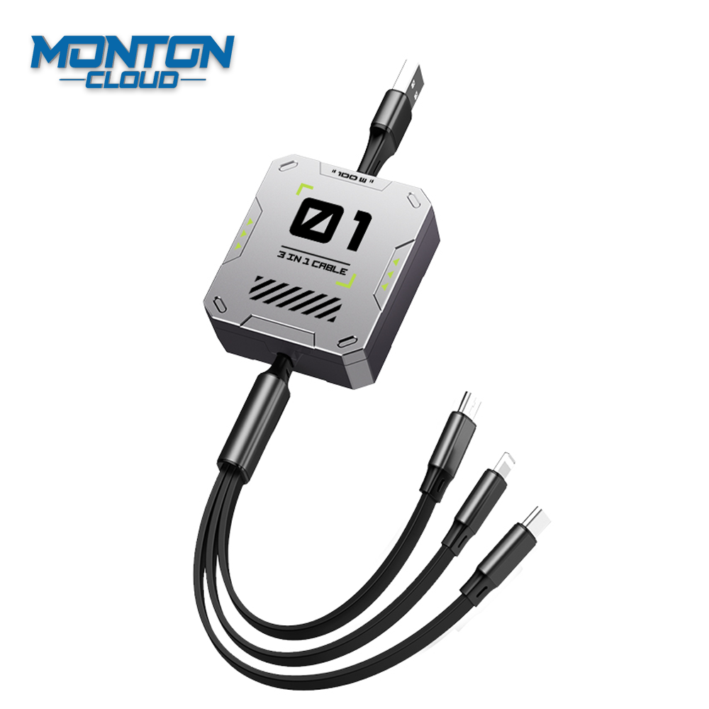 MT-XJJ03 机甲伸缩快充一拖三数据线 Charging Cable